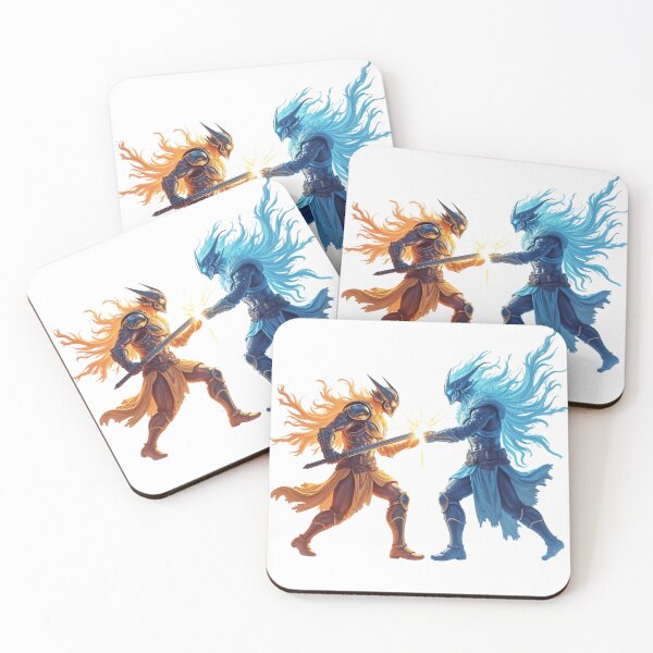 Item preview, Epic Elemental Duel - Fire vs Ice Warriors designed and sold by latelierdechris.