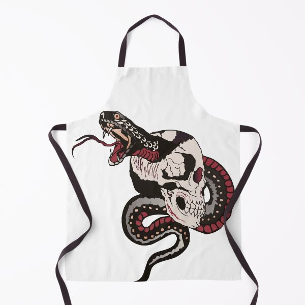 Item preview, pierced skull snake viper tattoo old school designed and sold by Achille3777.