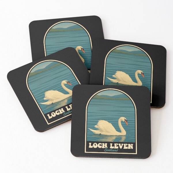 Item preview, Loch Leven Scotland – Swan on the Water Vintage Travel Design designed and sold by JackCurtis1991.