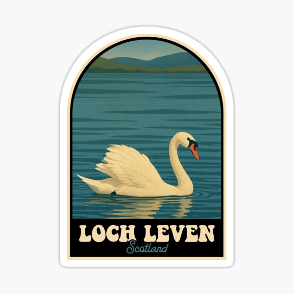 Item preview, Loch Leven Scotland – Swan on the Water Vintage Travel Design designed and sold by JackCurtis1991.