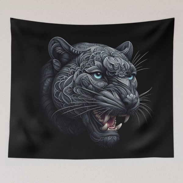 Item preview, Panther Head Mandala Design – Powerful AI Art for Clothing, Accessories & Animal-Inspired Products designed and sold by knalpot-design.