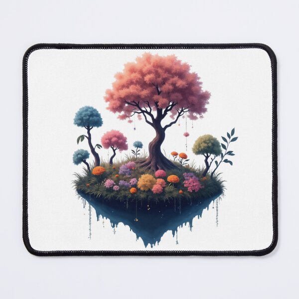 Item preview, Floating Paradise with Vibrant Trees and Flowers designed and sold by latelierdechris.