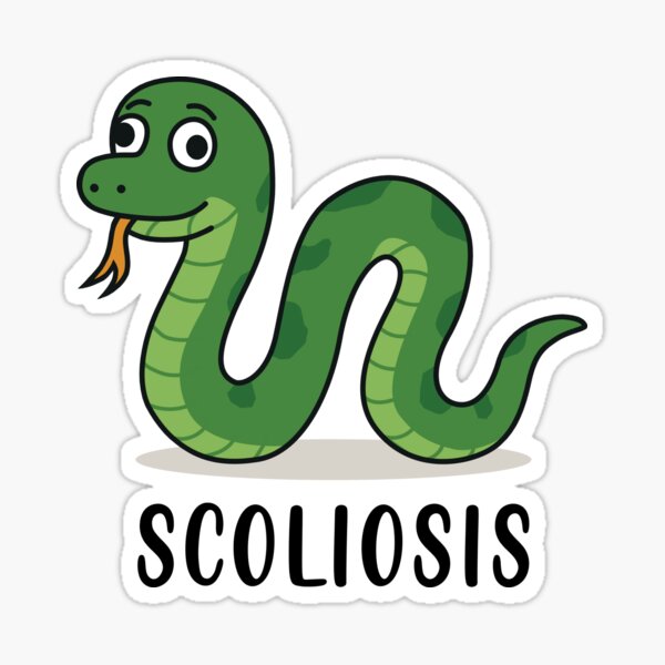 Item preview, scoliosis funny cartoon snake disease designed and sold by Szkicerka.