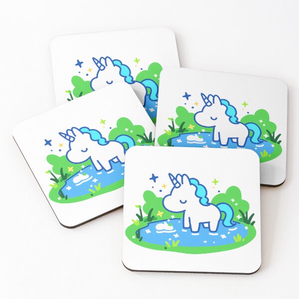 Item preview, A unicorn resting by a forest lake designed and sold by Elinotes.