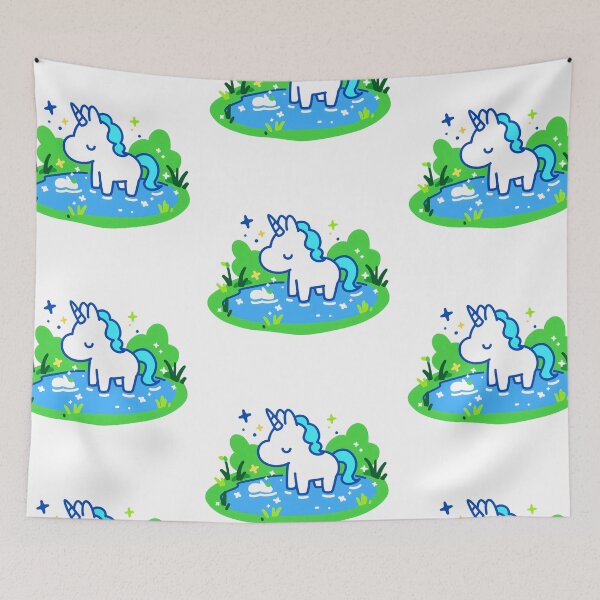 Item preview, A unicorn resting by a forest lake designed and sold by Elinotes.