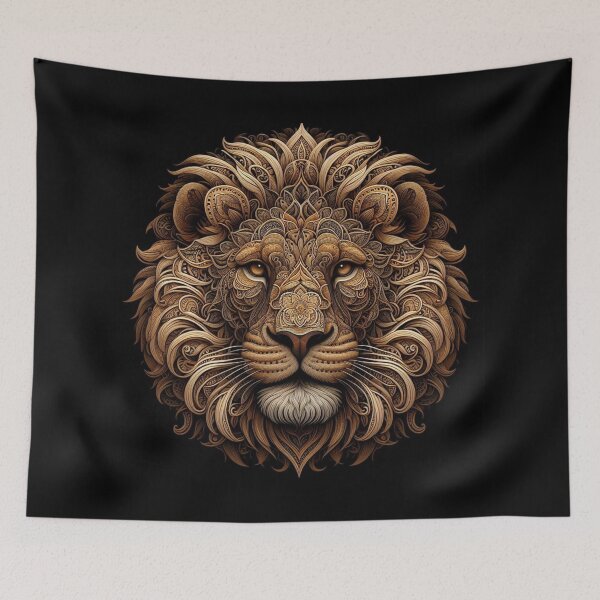 Item preview, Lion Head Mandala Design – Bold AI Artwork for Clothing, Accessories & Animal-Inspired Fashion and Gifts designed and sold by knalpot-design.
