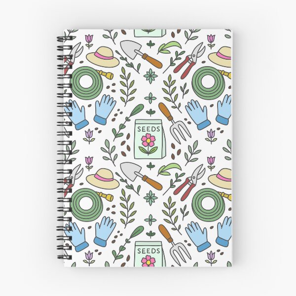 Item preview, Whimsical Gardening Tools Pattern – Seeds, Gloves & Greenery designed and sold by ThreadedThistle.