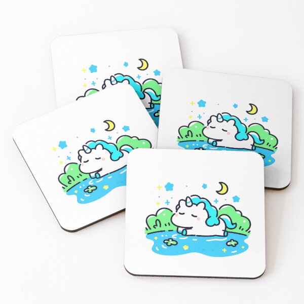 Item preview, A unicorn resting by a forest lake designed and sold by Elinotes.