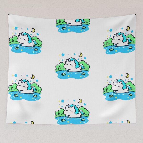 Item preview, A unicorn resting by a forest lake designed and sold by Elinotes.