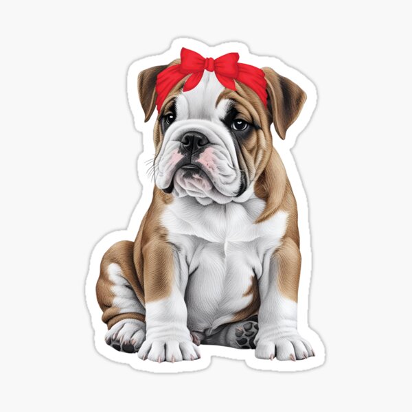 Item preview, Cute Bulldog Sticker Kawaii designed and sold by BeeStylishTees.