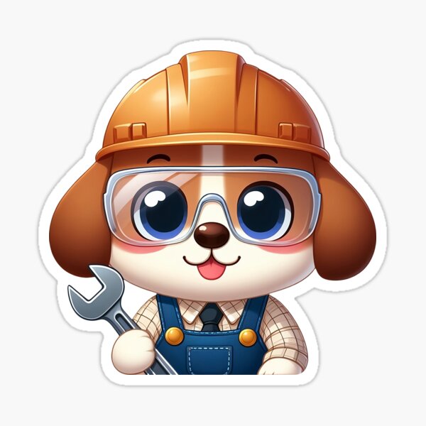 Item preview, Worker Dog holding tools designed and sold by WittyVibes.