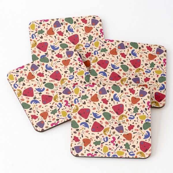 Item preview, Organic Abstract Shapes with Dark Red, Earthy Greens and Playful Silhouettes designed and sold by Clara Fruggeri.