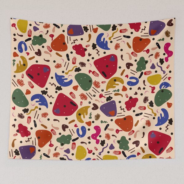 Item preview, Organic Abstract Shapes with Dark Red, Earthy Greens and Playful Silhouettes designed and sold by Clara Fruggeri.