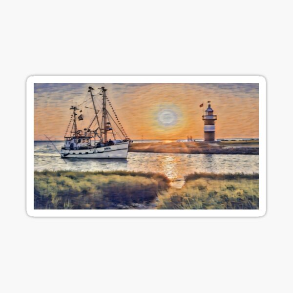 Item preview, Fishing boats in the Wadden Sea designed and sold by sid1802.
