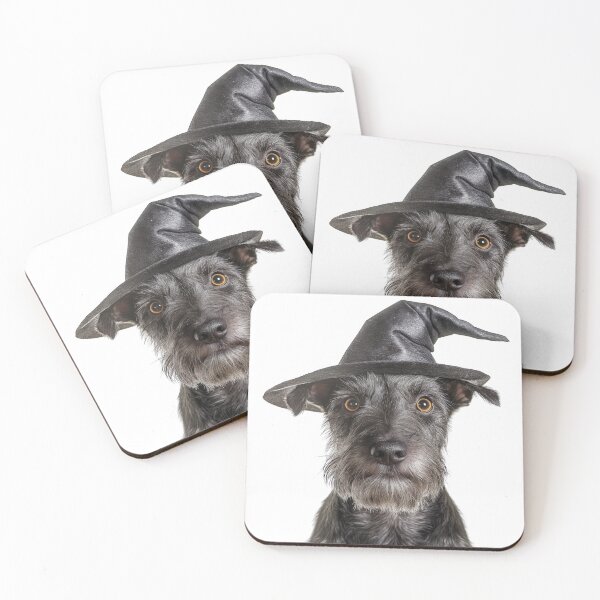 Item preview, Cesky Terrier Dog Wearing Halloween Witch Hat designed and sold by LazyOwlStore.