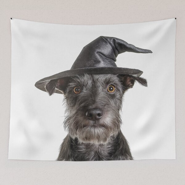 Item preview, Cesky Terrier Dog Wearing Halloween Witch Hat designed and sold by LazyOwlStore.