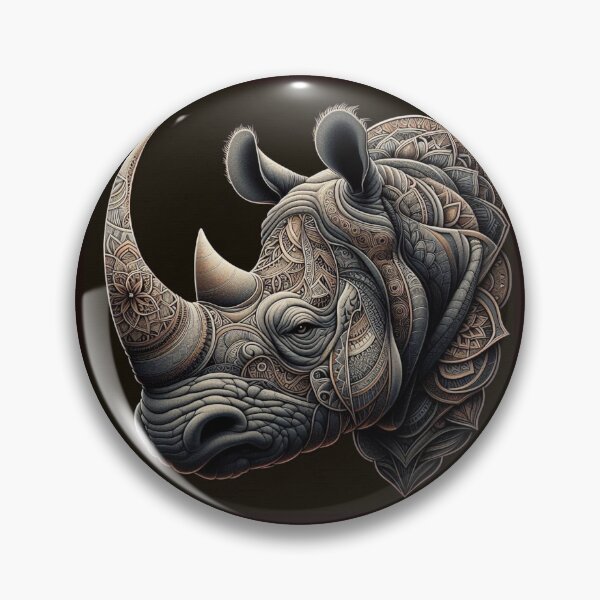 Item preview, Rhinoceros Head Mandala Design – Unique AI Art for Clothing, Accessories & Bold Animal-Inspired Fashion designed and sold by knalpot-design.