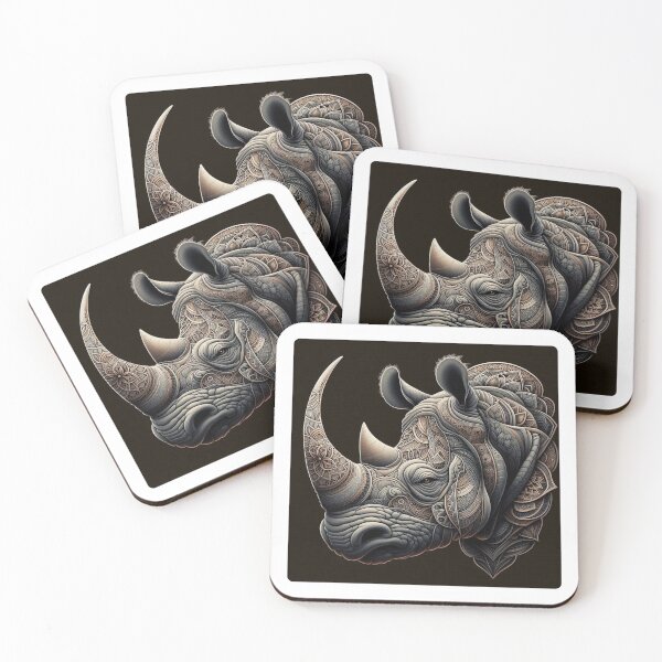 Item preview, Rhinoceros Head Mandala Design – Unique AI Art for Clothing, Accessories & Bold Animal-Inspired Fashion designed and sold by knalpot-design.