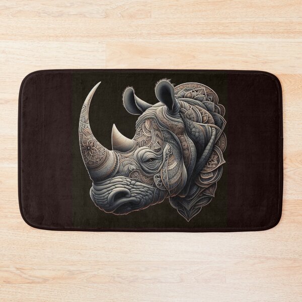 Item preview, Rhinoceros Head Mandala Design – Unique AI Art for Clothing, Accessories & Bold Animal-Inspired Fashion designed and sold by knalpot-design.