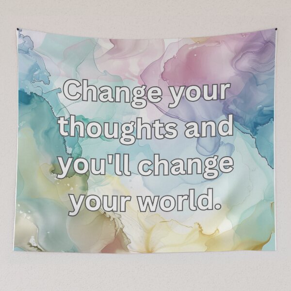 Item preview, Change your thoughts and you'll change your world. designed and sold by FlutterByH.
