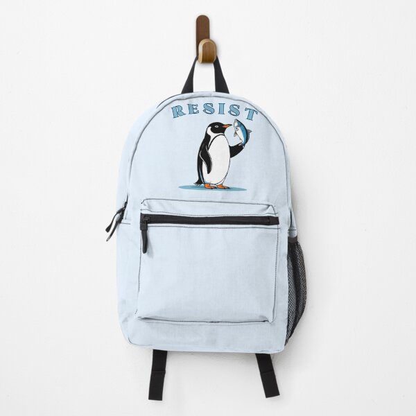 Item preview, Resist Penguin Minimalist Protest Penguin With Fish designed and sold by KateLeap.