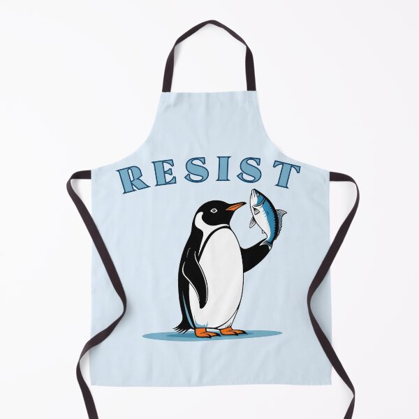 Item preview, Resist Penguin Minimalist Protest Penguin With Fish designed and sold by KateLeap.