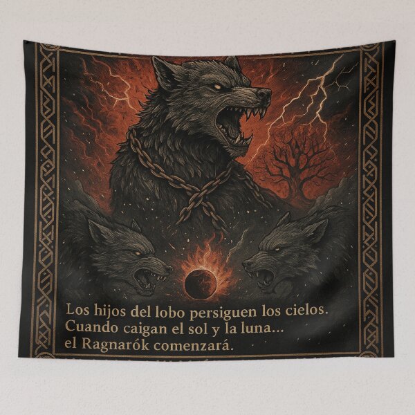 Item preview, Fenrir with his children Hati and Skröll designed and sold by HatiySkoll.