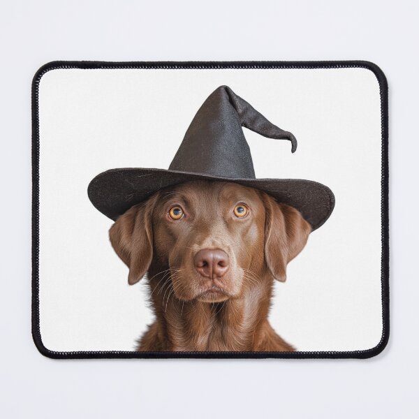 Item preview, Chesapeake Bay Retriever Dog Wearing Halloween Witch Hat designed and sold by LazyOwlStore.