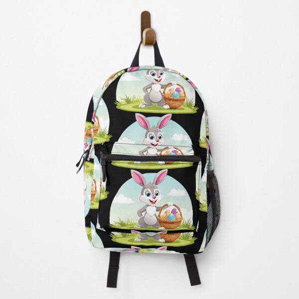 Item preview, Cartoon smiling Easter bunny with a basket full of Easter eggs designed and sold by Danler.