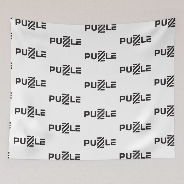Item preview, Puzzle Word Mark Text Written in black against a white back in a Unique Puzzling Way designed and sold by Wiggly Lines.