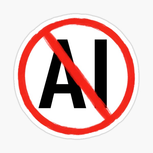 Aperçu de l'œuvre Aucun logo d'IA / Symbole anti-IA créée et vendue par Frank J. Art.