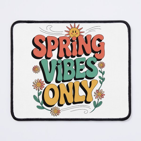 Item preview, Spring Vibes Only – Groovy Retro Floral Typography designed and sold by EpicMediaShop.