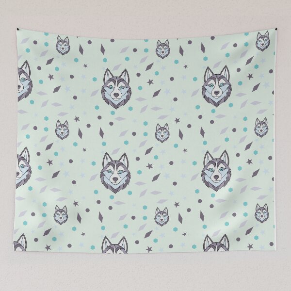Item preview, Seamless Siberian Husky Pattern Illustration Set. Christmas Tree Background. Christmas Holiday Background. Christmas Design.	 designed and sold by CreativebyTKK.