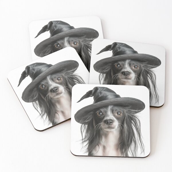 Item preview, Chinese Crested dog Wearing Halloween Witch Hat designed and sold by LazyOwlStore.