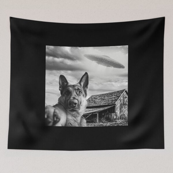 Item preview, Dog Selfie With Alien Ufo designed and sold by titanosdesign.