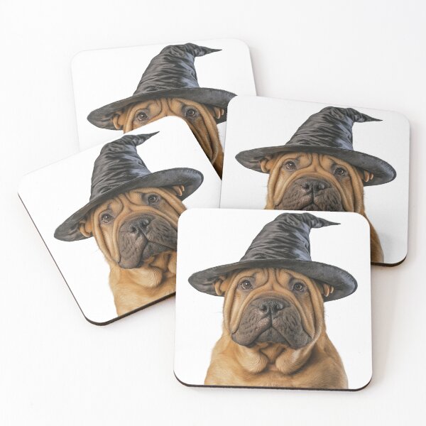 Item preview, Chinese Shar-Pei Wearing Halloween Witch Hat designed and sold by LazyOwlStore.