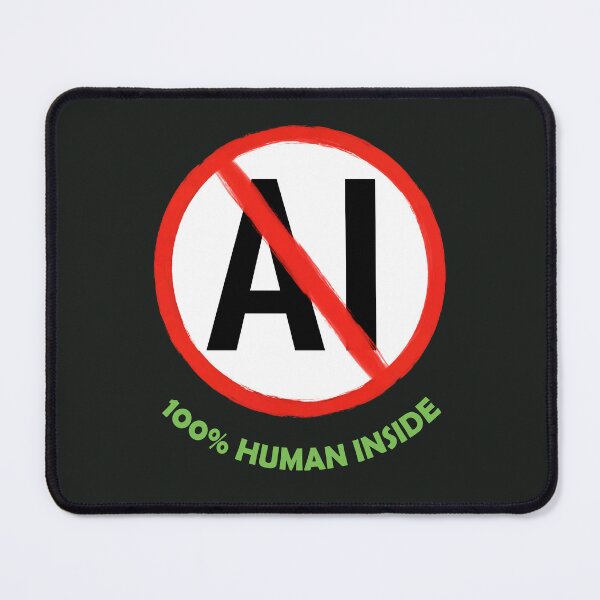 Item preview, No AI Symbol - 100% Human Inside designed and sold by Frank J. Art.