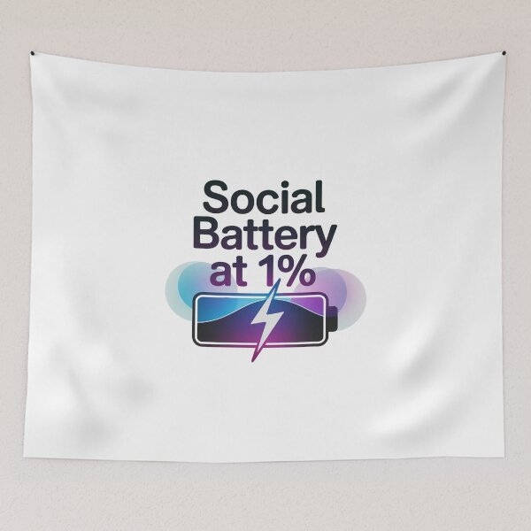 Item preview, Social Battery at 1% designed and sold by SignumShop.