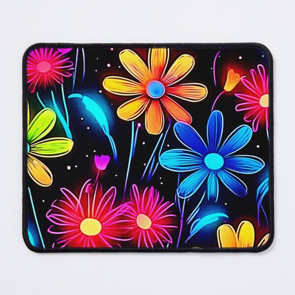 Item preview, Glowing Neon Floral Pattern designed and sold by Health And Fitness Posts e-Store.