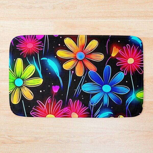 Item preview, Glowing Neon Floral Pattern designed and sold by Health And Fitness Posts e-Store.