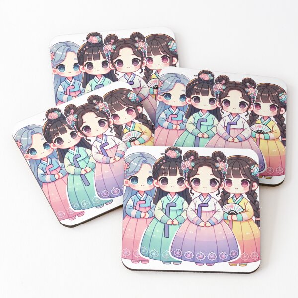 Artikelvorschau, Koreanische Hanbok-Mädchen Chibi Sticker entworfen und verkauft von insavi.