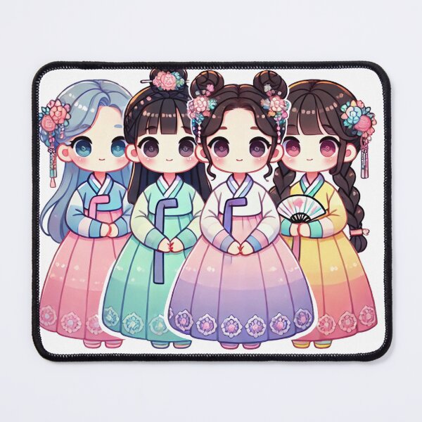 Item preview, Korean Hanbok Girls Chibi Sticker designed and sold by insavi.