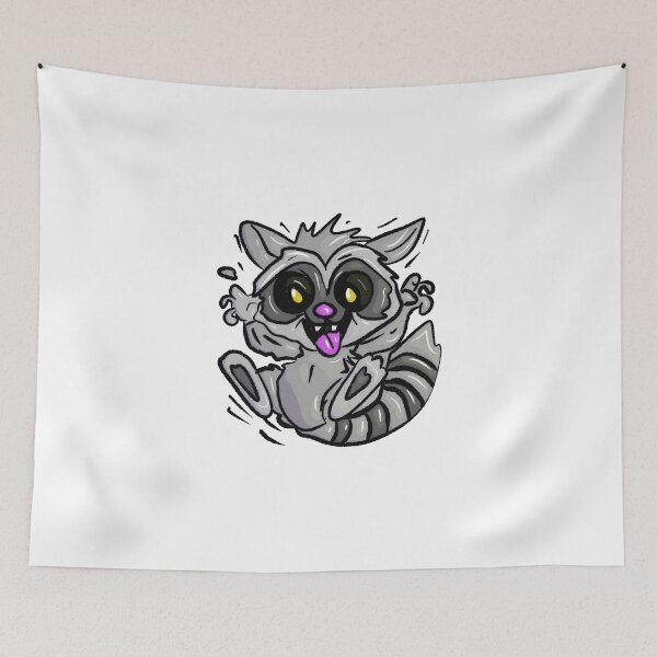 Item preview, Raccoon with tongue out in crazy style designed and sold by Joncasmiart.