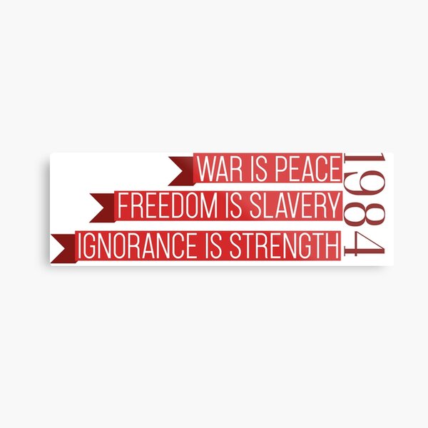 1984 INGSOC WAR IS PEACE GEORGE ORWELL METAL WALL SIGN PLAQUE 