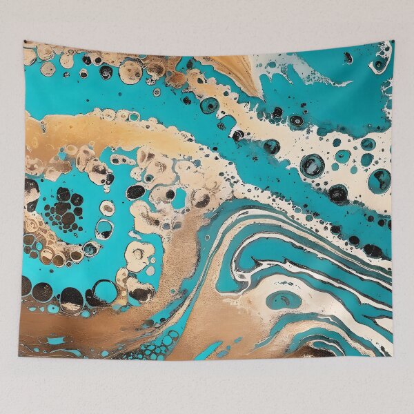 Item preview, Fluid art, Blue Watercolor Elegant Ocean Abstract Swirl Pattern, patterns blue designed and sold by Collagedream.