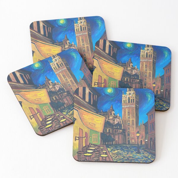 Artikelvorschau, Nachtcafé in Sevilla Spanien Giralda mit Sternen entworfen und verkauft von artshop77.