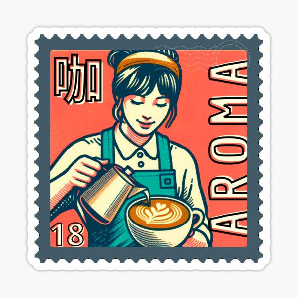 Item preview, Aroma of Coffee - Vintage Stamp Design designed and sold by No1RetroStamps.