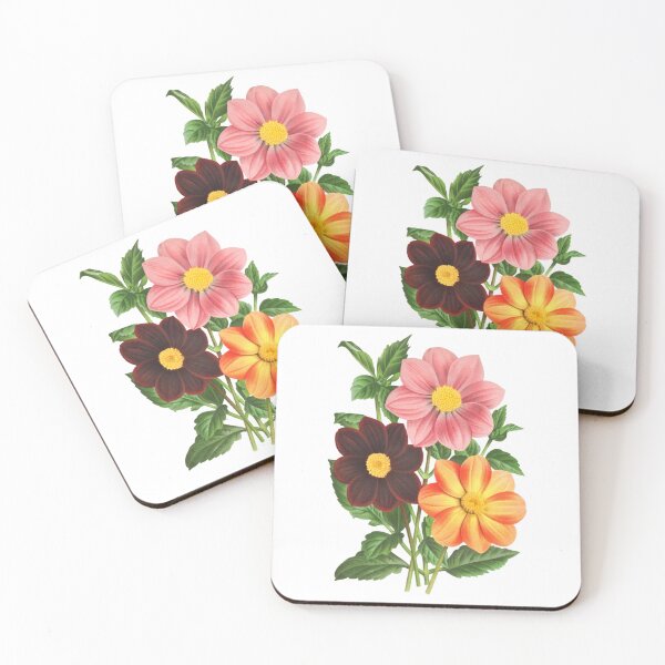 Item preview, Antique Multicoloured Dahlia Flowers designed and sold by IrisAndIvy.