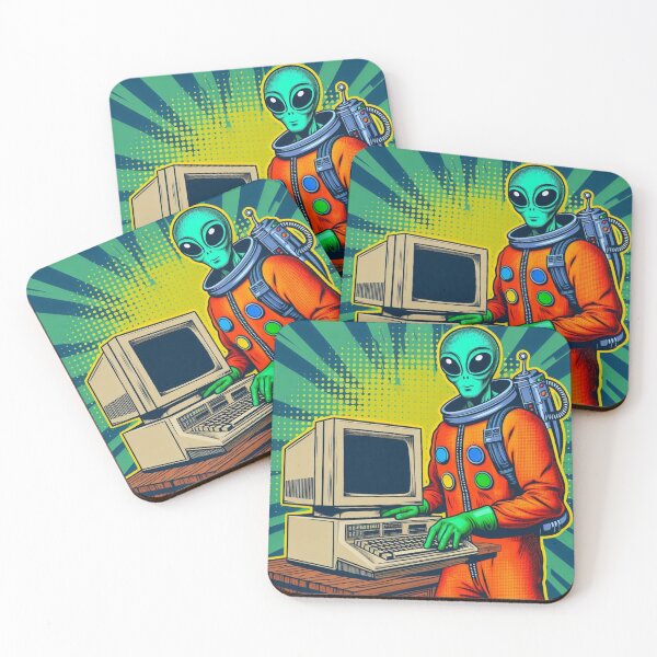 Item preview, Alien and old computer designed and sold by Dogandesighn.