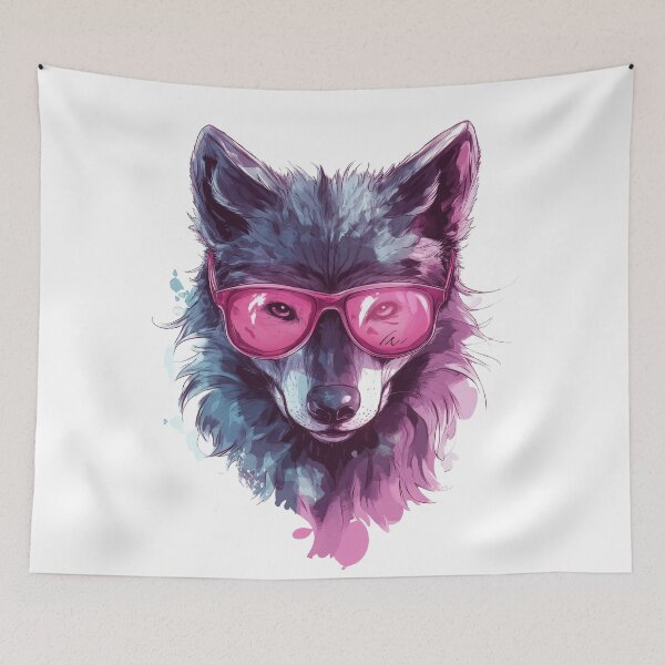 Item preview, Cool Hipster Wolf Sticker Design with Sunglasses designed and sold by CreativeLarysa.